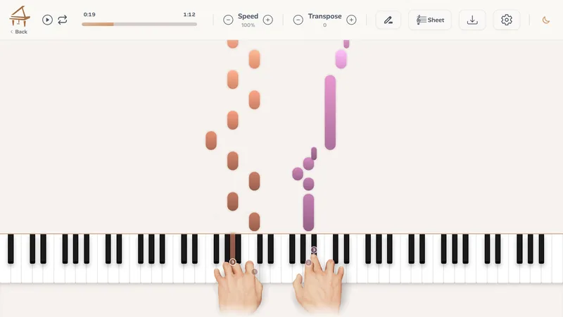 Interactive MIDI piano roll for audio transcription